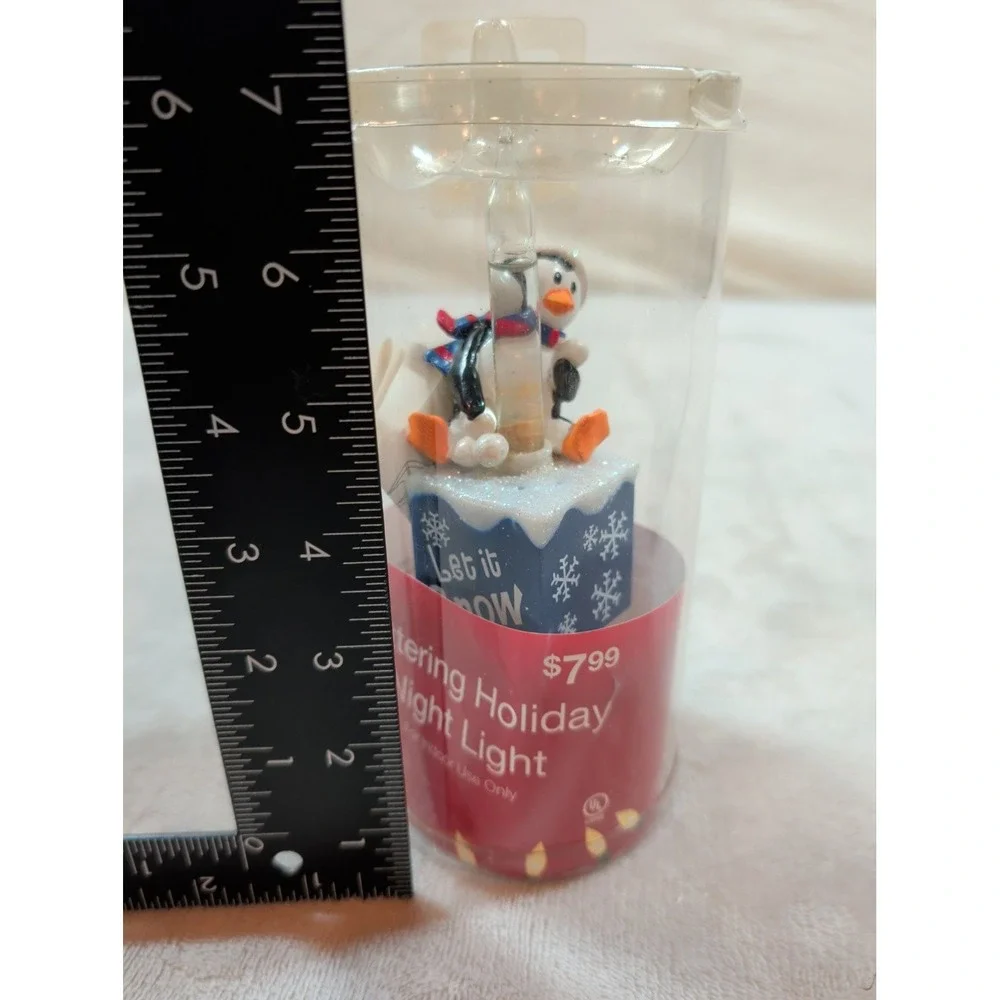Glittering Holiday Night Light Penguin Bubble Light Let It Snow Christmas 141933